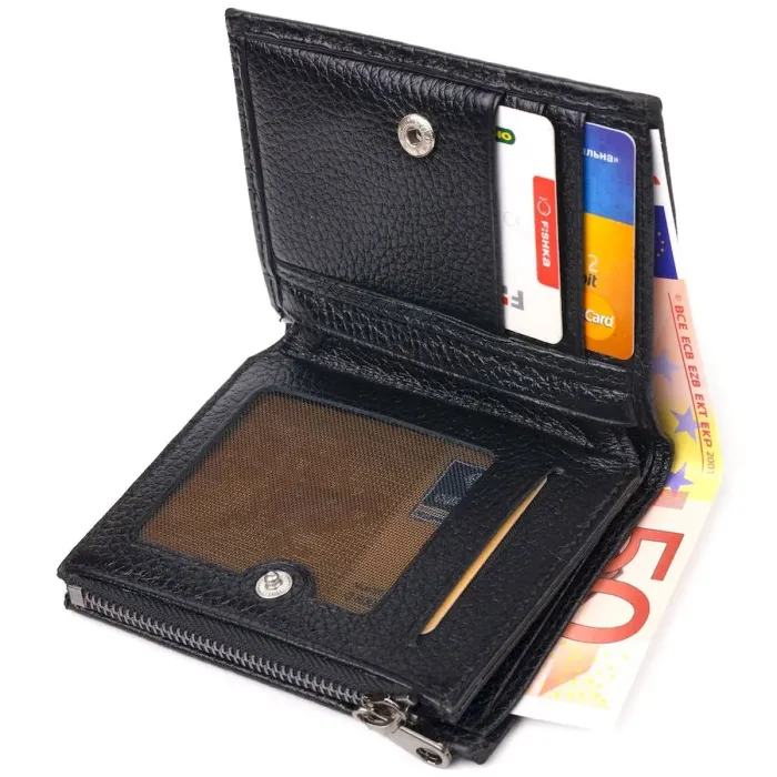 Вертикальный кошелек из натуральной кожи с тиснением под крокодила CANPELLINI 21673 Черный
