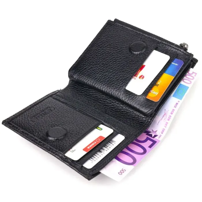 Вертикальный кошелек из натуральной кожи с тиснением под крокодила CANPELLINI 21673 Черный