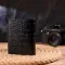 Вертикальный кошелек из натуральной кожи с тиснением под крокодила CANPELLINI 21673 Черный