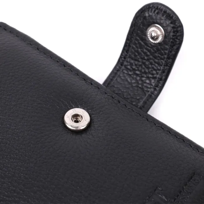 Вертикальний чоловічий гаманець із натуральної шкіри ST Leather 22479 Чорний