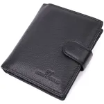 Вертикальний чоловічий гаманець із натуральної шкіри ST Leather 22479 Чорний