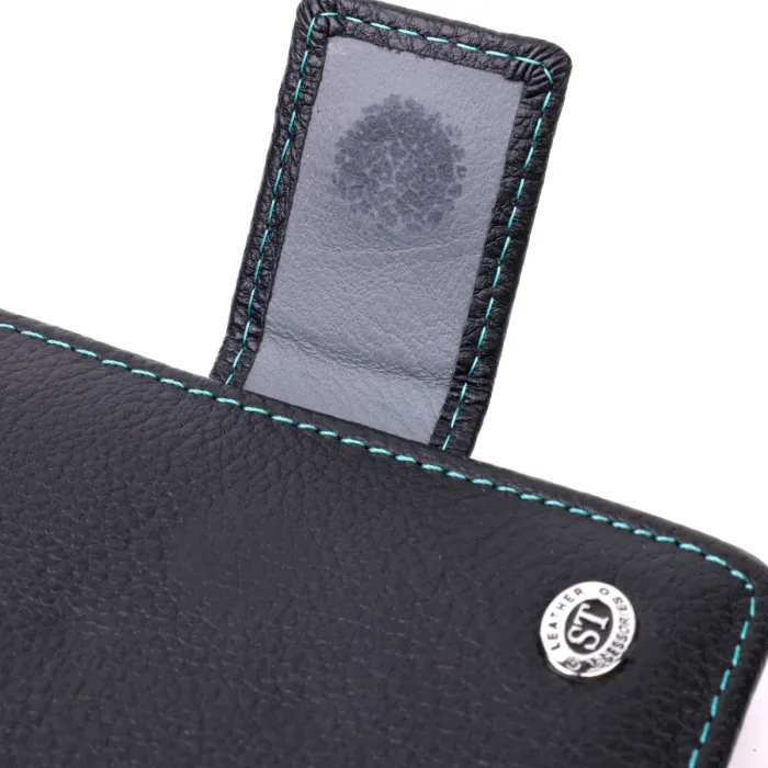 Вертикальний невеликий жіночий гаманець із натуральної шкіри ST Leather 19436 Чорний