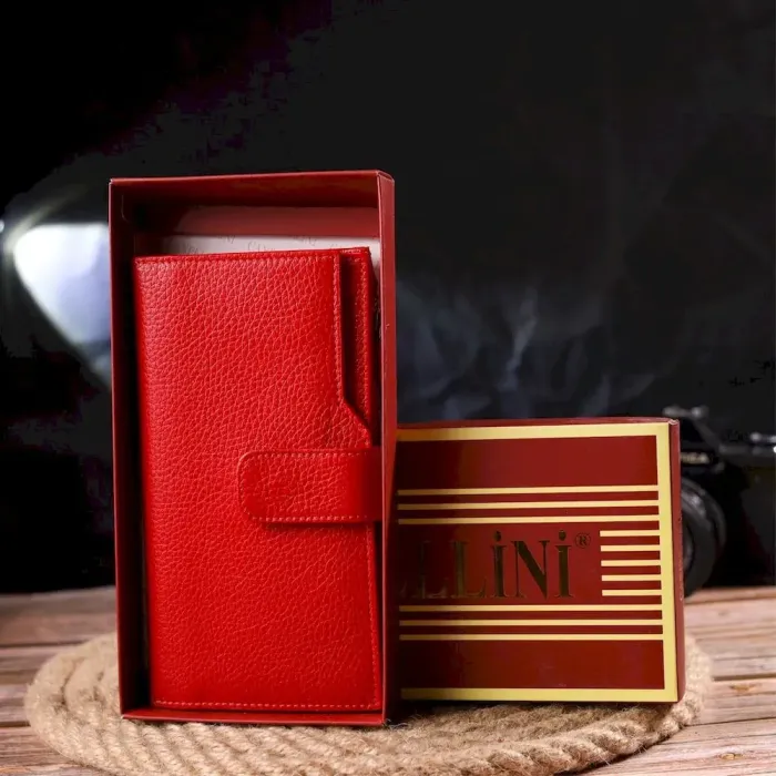 Вертикальний жіночий гаманець із натуральної шкіри CANPELLINI 21640 Червоний