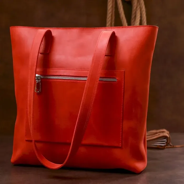 Урожай яскрава шкіряна сумка Shvigel 16348 Червоний