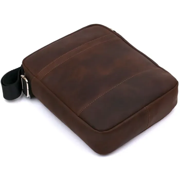 Винтажная кожаная мужская сумка Shvigel 16332 Коричневый