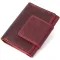 Винтажная кожаная визитница GRANDE PELLE 11408 Бордовый