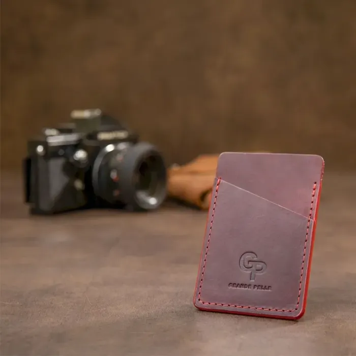 Урожай шкіряний картхолдер GRANDE PELLE 11504 Бордовий