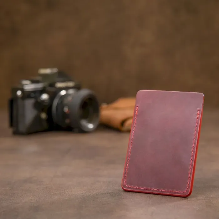 Урожай шкіряний картхолдер GRANDE PELLE 11504 Бордовий