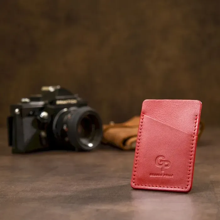 Урожай шкіряний картхолдер GRANDE PELLE 11505 Червоний