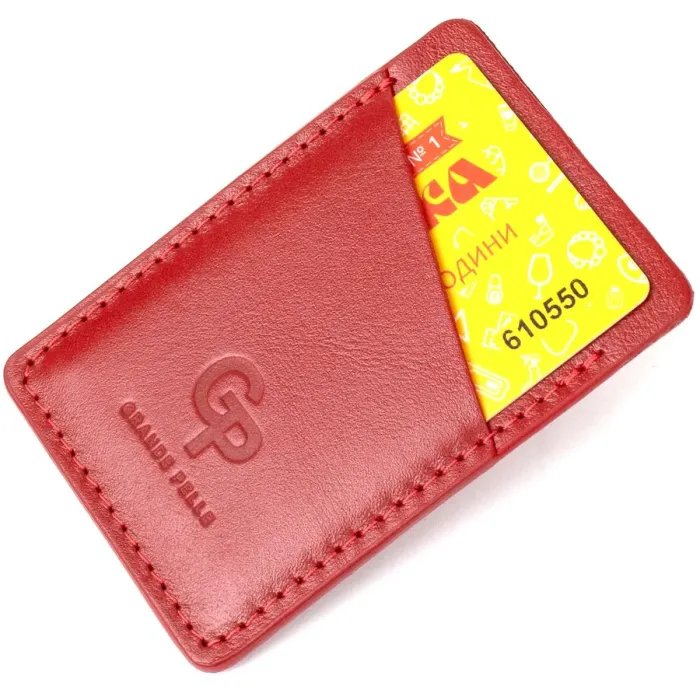 Урожай шкіряний картхолдер GRANDE PELLE 11505 Червоний