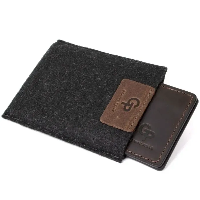 Винтажный кожаный зажим для денег GRANDE PELLE 11473 Коричневый