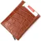 Візитниця з натуральної фактурної шкіри під крокодила KARYA 20986 Коричневий
