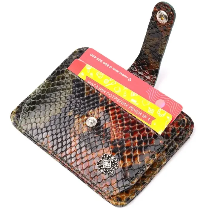 Візитниця з натуральної фактурної шкіри під змію KARYA 20958