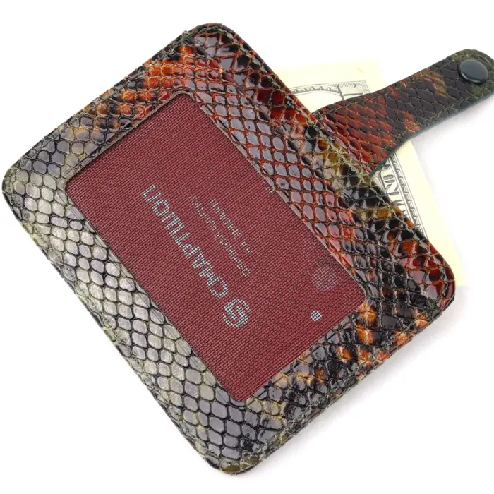 Візитниця з натуральної фактурної шкіри під змію KARYA 20958