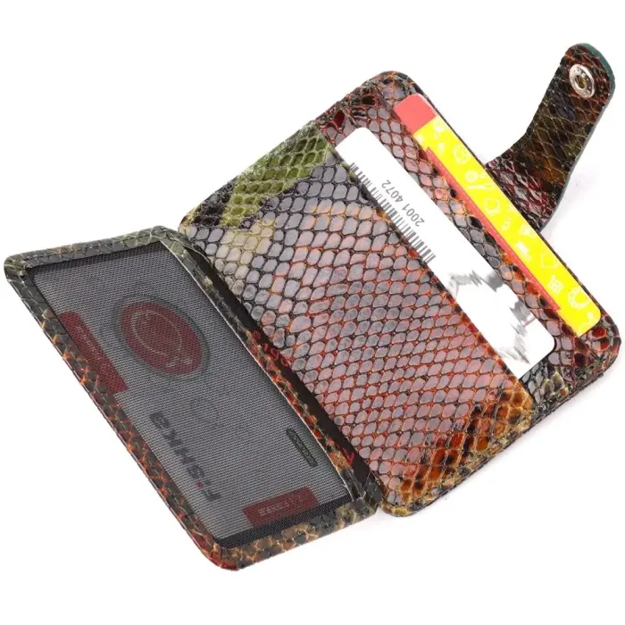 Візитниця з натуральної фактурної шкіри під змію KARYA 20958