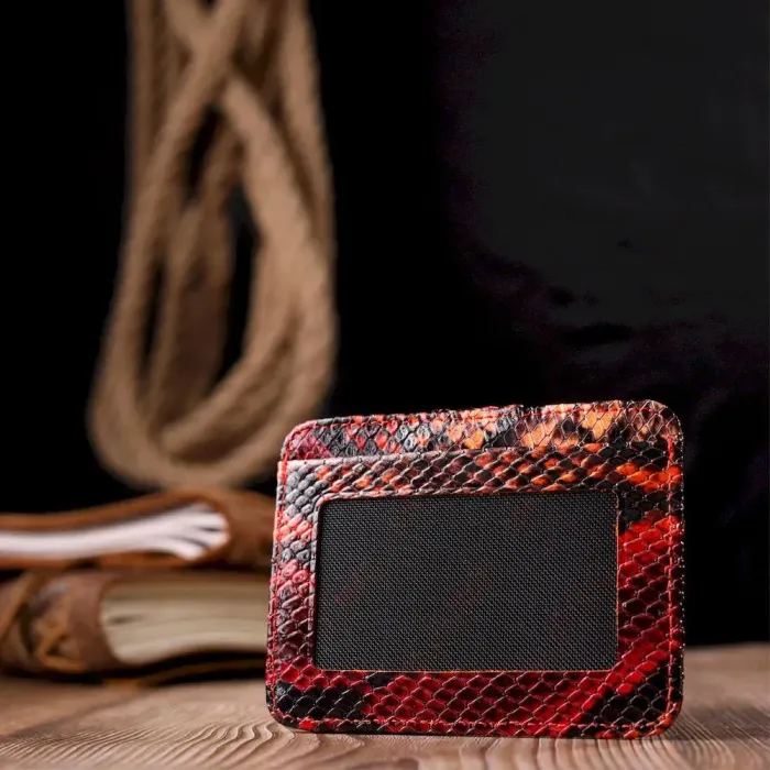 Визитница из натуральной фактурной кожи под змею KARYA 20964 Разноцветный