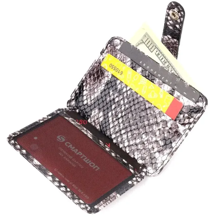 Візитниця з натуральної фактурної шкіри під змію KARYA 20967