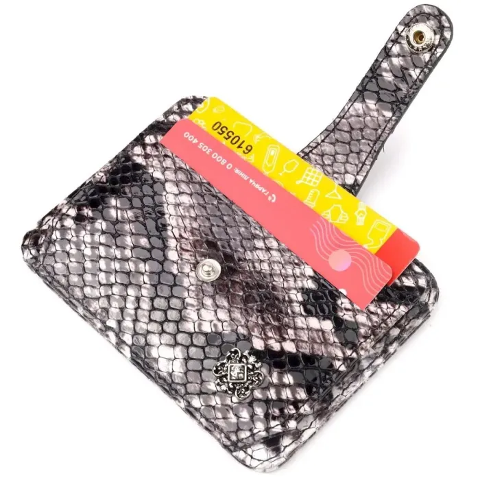 Візитниця з натуральної фактурної шкіри під змію KARYA 20967