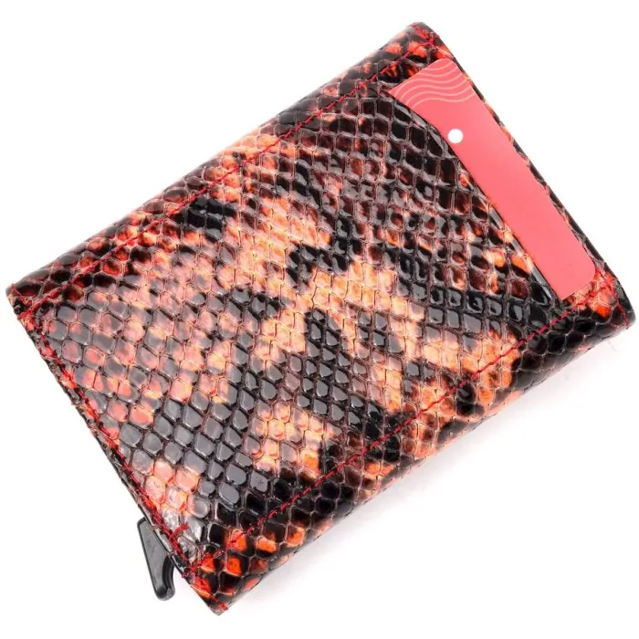 Візитниця з натуральної фактурної шкіри під змію KARYA 20982