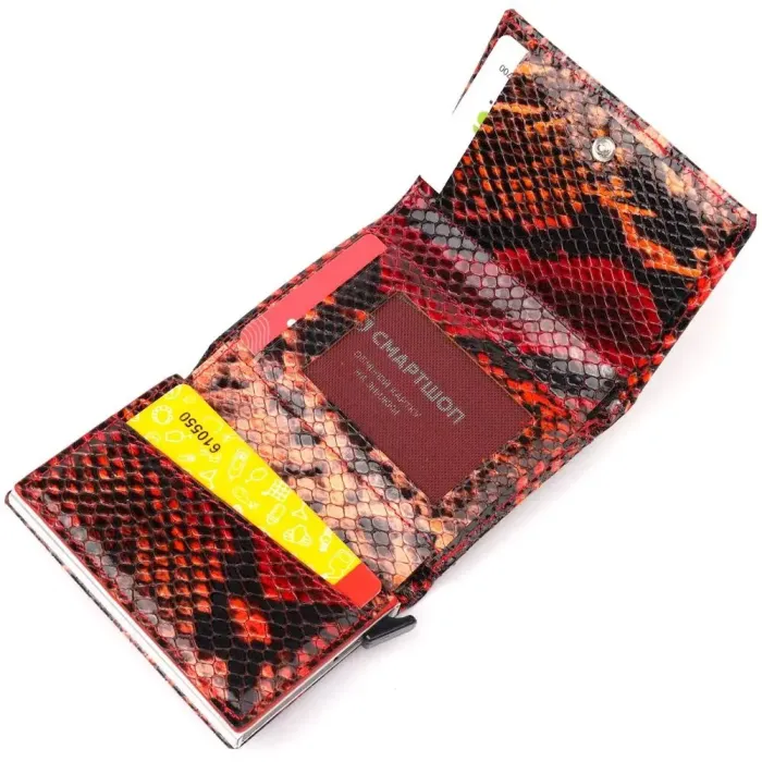 Візитниця з натуральної фактурної шкіри під змію KARYA 20982