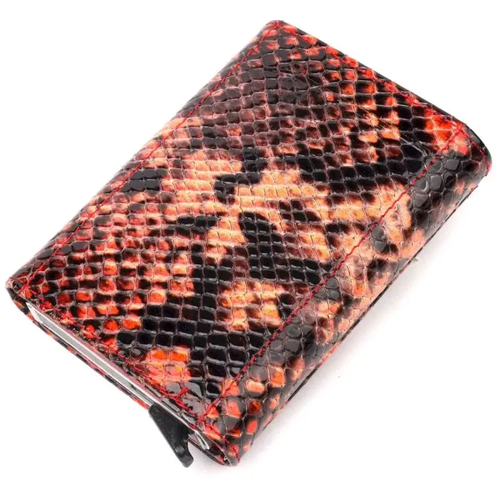 Візитниця з натуральної фактурної шкіри під змію KARYA 20982