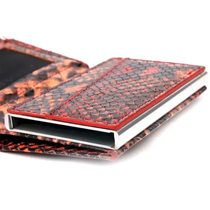 Візитниця з натуральної фактурної шкіри під змію KARYA 20982