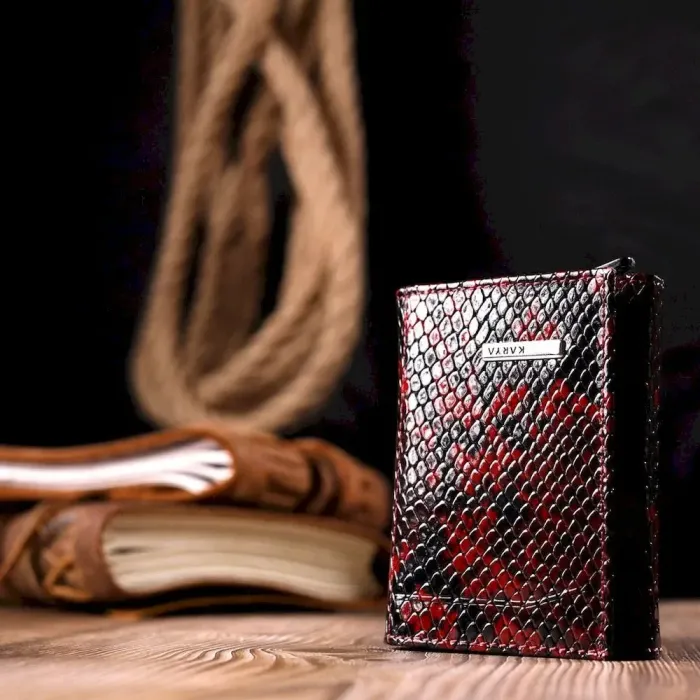 Візитниця з натуральної фактурної шкіри під змію KARYA 20984