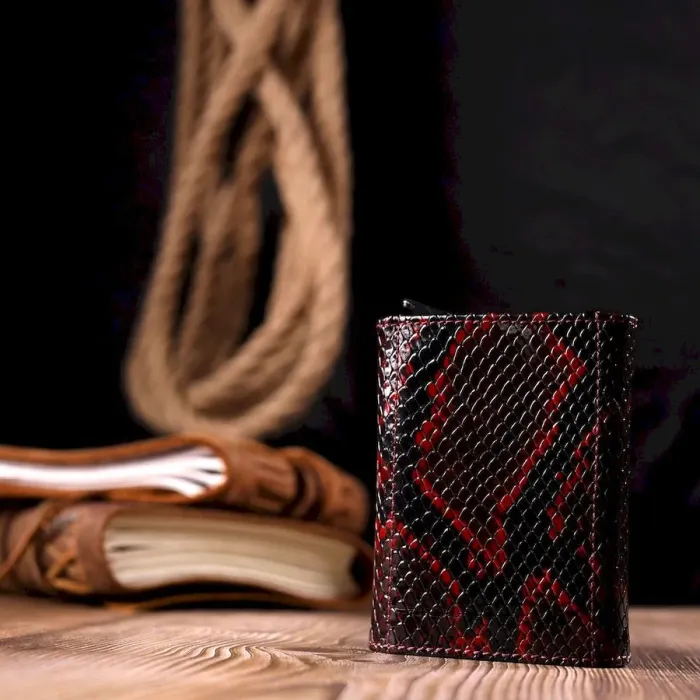 Візитниця з натуральної фактурної шкіри під змію KARYA 20984