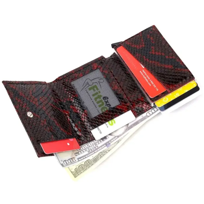 Візитниця з натуральної фактурної шкіри під змію KARYA 20984