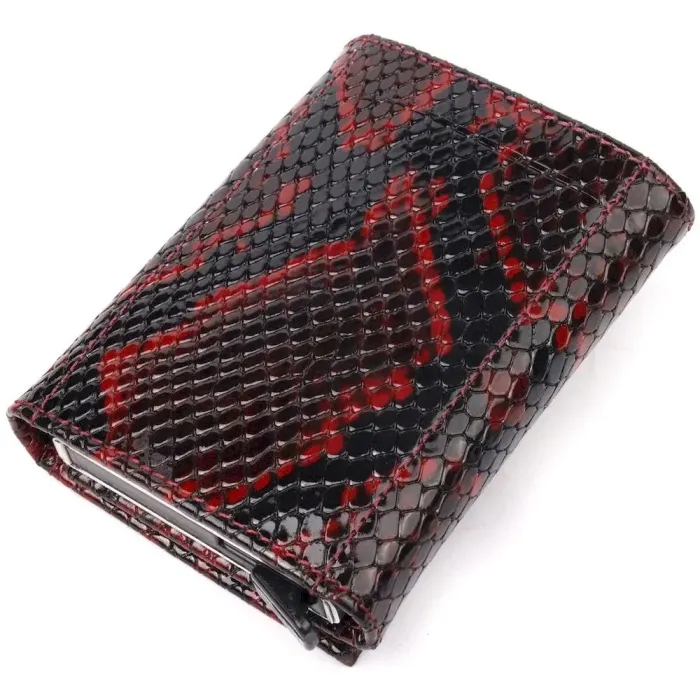 Візитниця з натуральної фактурної шкіри під змію KARYA 20984