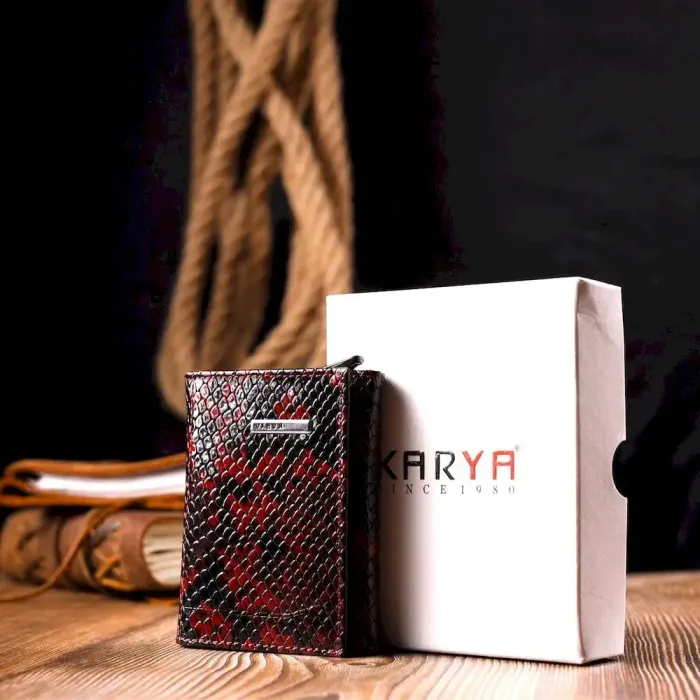 Візитниця з натуральної фактурної шкіри під змію KARYA 20984