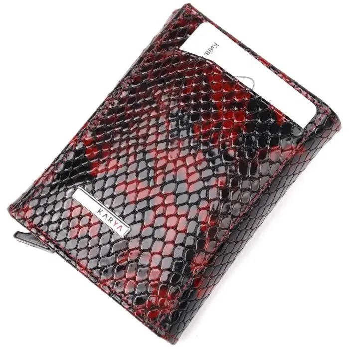 Візитниця з натуральної фактурної шкіри під змію KARYA 20984