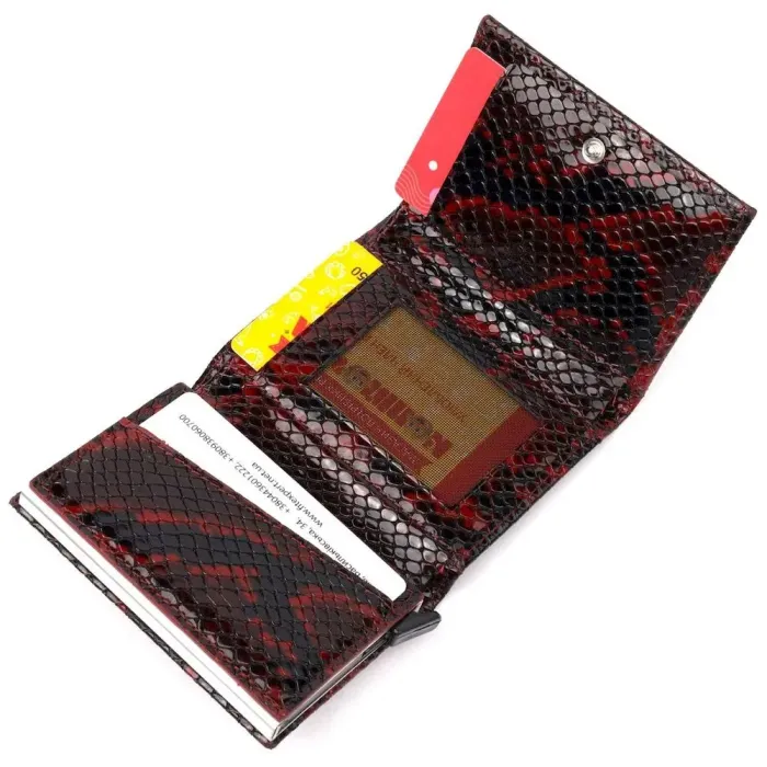 Візитниця з натуральної фактурної шкіри під змію KARYA 20984