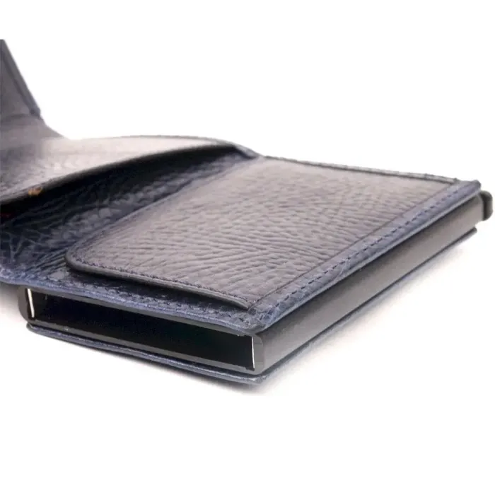 Візитниця із натуральної крупнозернистої шкіри KARYA 20980 Синій