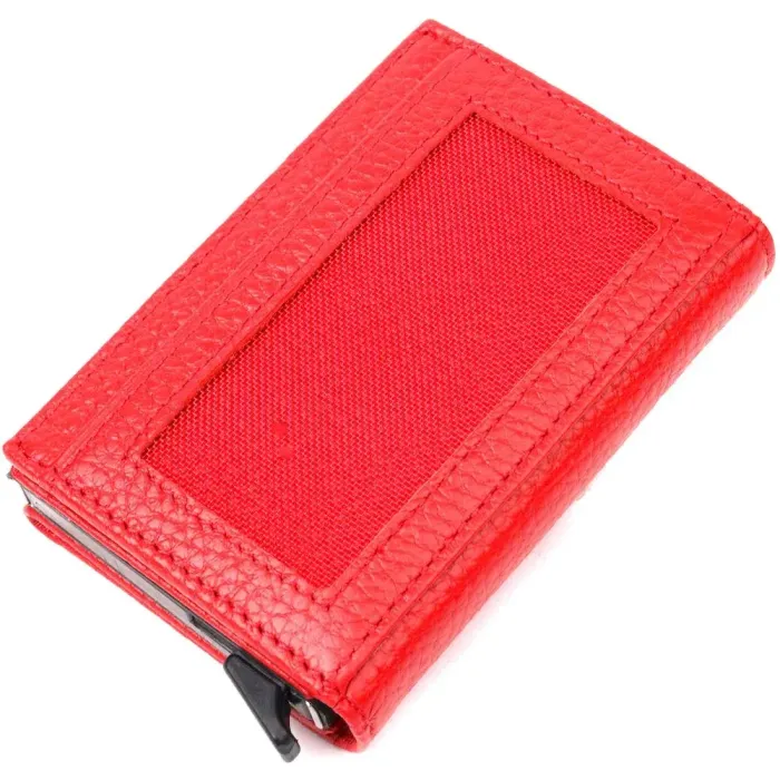 Візитниця з натуральної зернистої шкіри KARYA 20981 Червоний