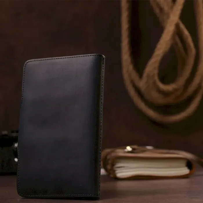 Візитниця велика Shvigel 13905 шкіряна Чорна