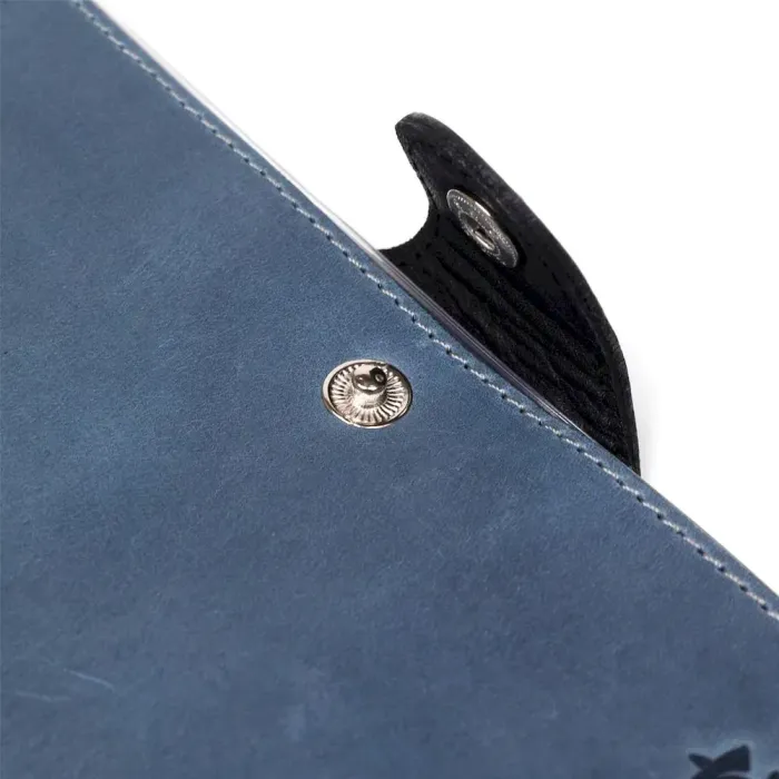 Візитниця велика Shvigel 13906 шкіряна Синя