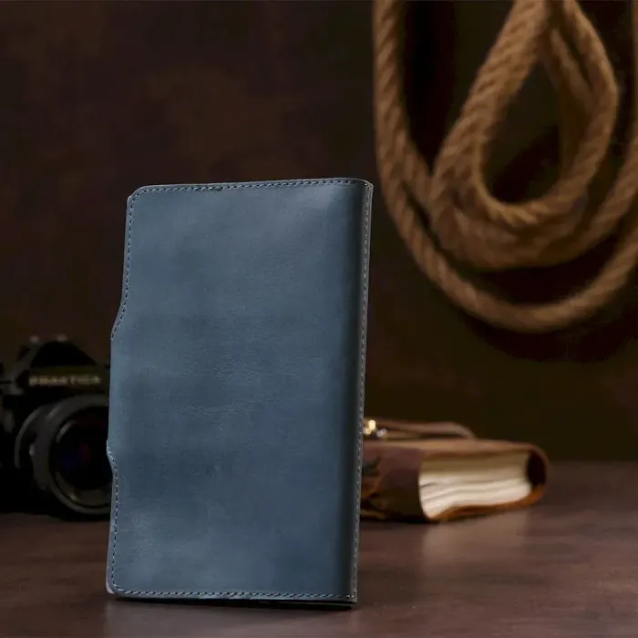 Візитниця велика Shvigel 13906 шкіряна Синя