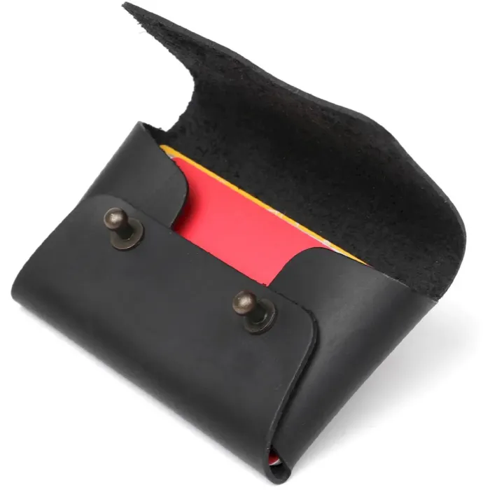 Візитниця SHVIGEL 16159 із натуральної вінтажної шкіри Чорна