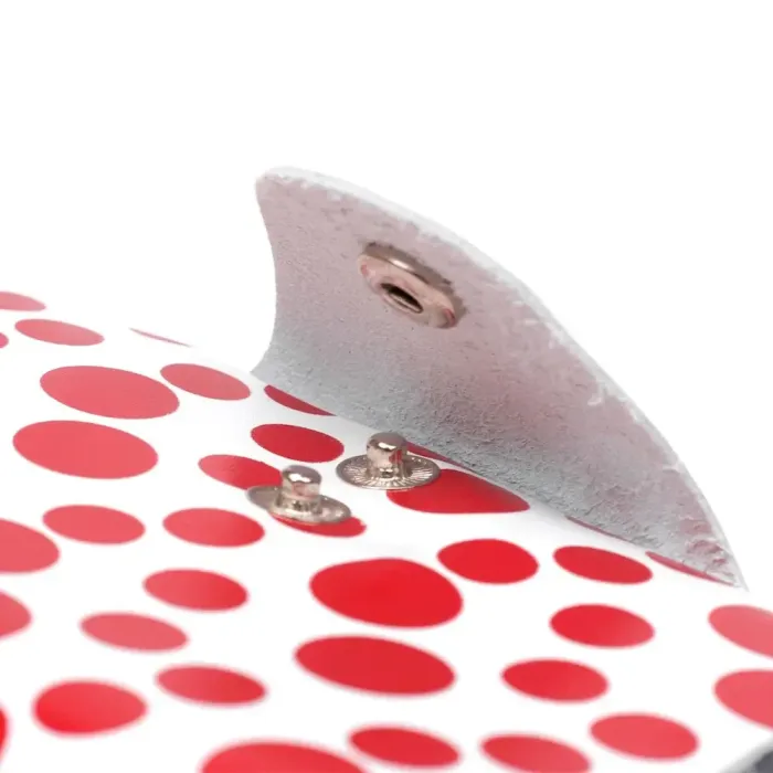 Візитниця шкіряна вертикальна червоний горошок Shvigel 19081