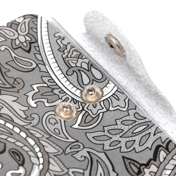 Візитниця шкіряна вертикальна сіра з візерунком Shvigel 19082