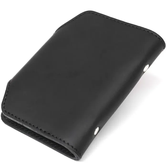 Візитниця вертикальна Shvigel 13909 шкіряна Чорна
