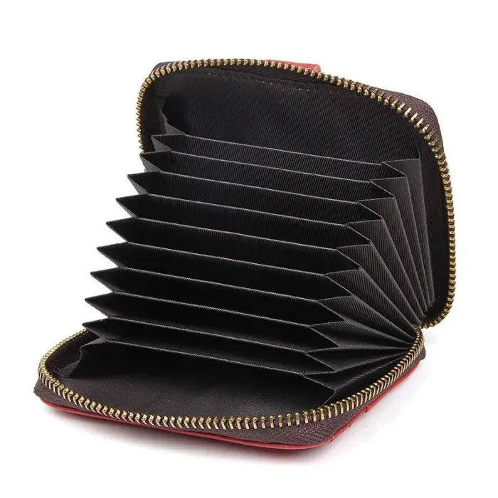 Візитниця Vintage 14959 Червона шкіряна