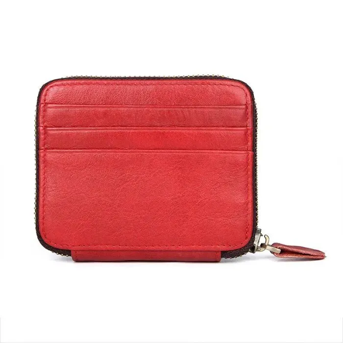 Візитниця Vintage 14959 Червона шкіряна