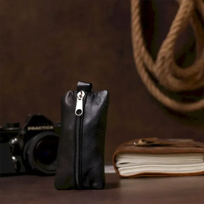 Містка ключниця з натуральної шкіри Shvigel 15203 Чорна