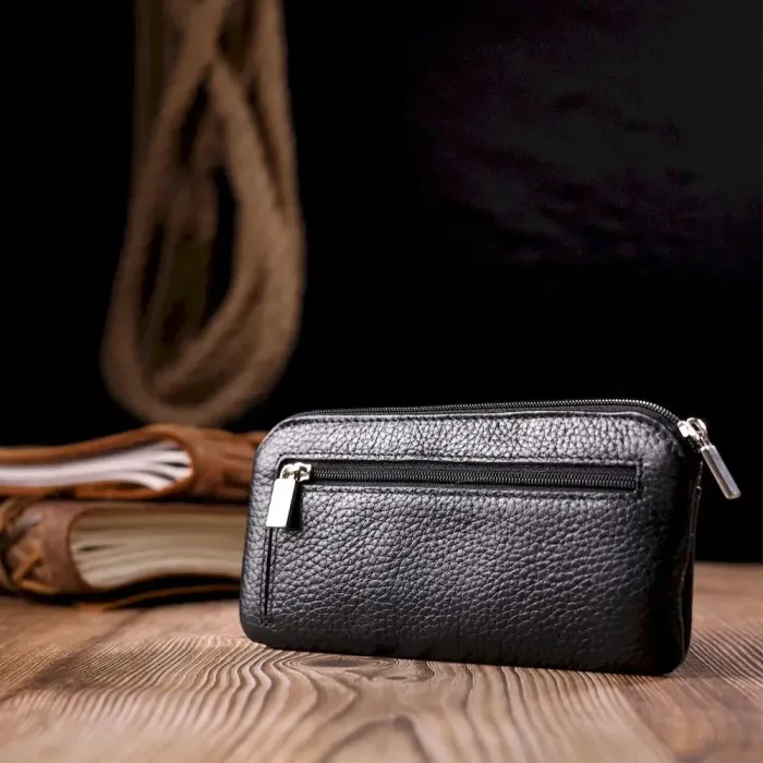 Містка ключниця з натуральної шкіри KARYA 21203 Чорний