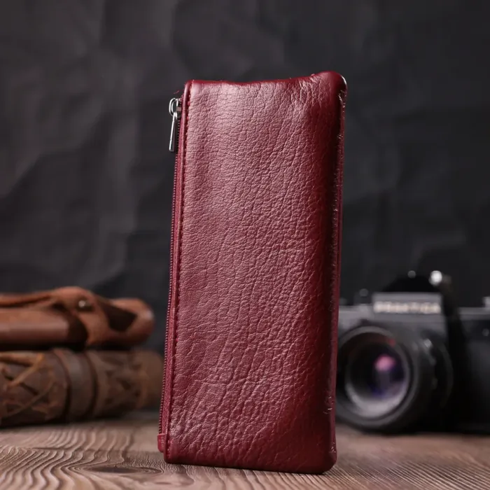 Містка ключниця з натуральної шкіри ST Leather 22508 Бордовий