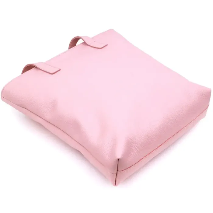 Вместительная кожаная женская сумка-шоппер Shvigel 16356 Розовый