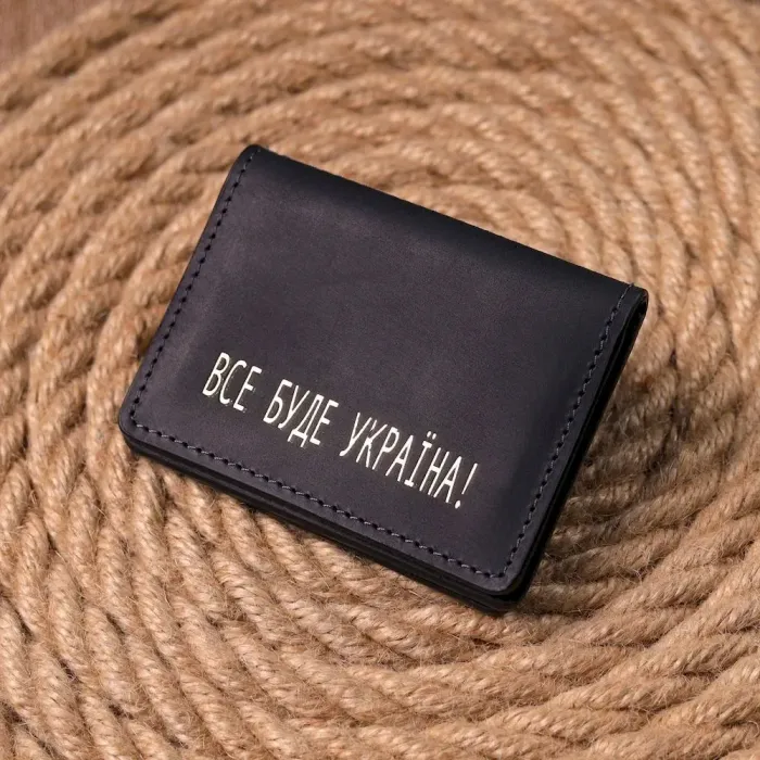 Вместительная обложка на автодокументы в винтажной коже Украина GRANDE PELLE 16709 Черная