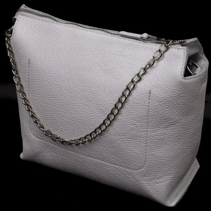 Сумка жіноча сумка з натуральної шкіри GRANDE PELLE 11654 Біла